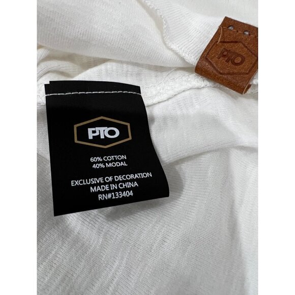 NWT PTO Mens Size S T-Shirt Solid Lettuce Edge Tee Summer White MSRP$62 - Picture 5 of 11